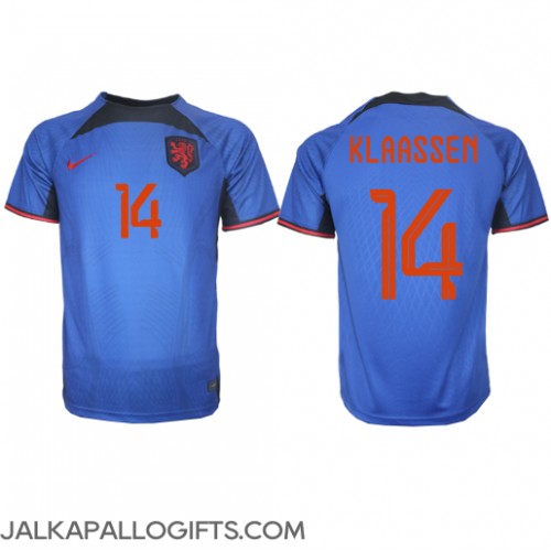 Alankomaat Davy Klaassen #14 Vieraspaita MM-kisat 2022 Lyhythihainen